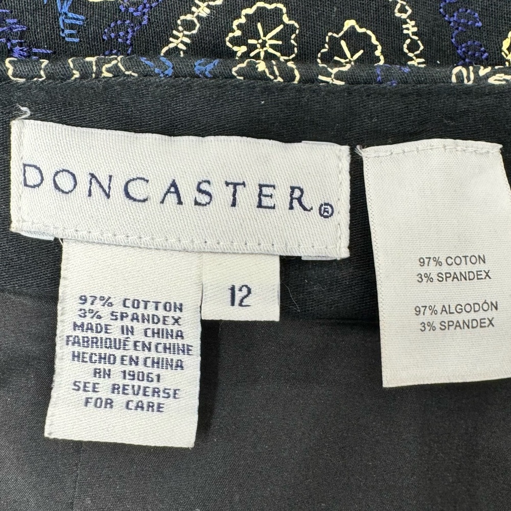 Doncaster Black Embroidered Skirt - Size 12 - Picture 2 of 8